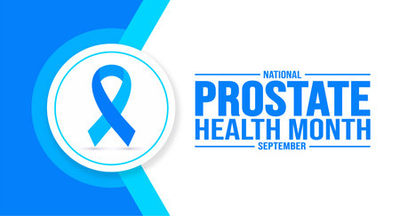 September is National Prostate Health Month background template. Holiday concept. background, banner, placard, card, and poster design template with text inscription and standardのイラスト素材