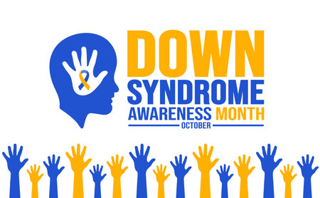 October is Down Syndrome Awareness Month  background template. Holiday concept. background, banner, placard, card, and poster design template with text inscriptionのイラスト素材