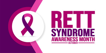 October is Rett Syndrome Awareness Month background template use to background, banner, placard, card, and poster design. holiday concept with text inscription and standard color.のイラスト素材