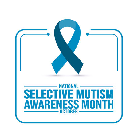 October is Selective Mutism Awareness Month background template use to background, banner, placard, card, and poster design. holiday concept with text inscription and standardのイラスト素材