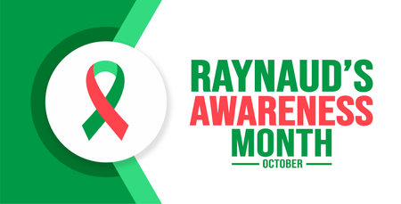 October is Raynaudâs Awareness Month background template use to background, banner, placard, card, and poster design. holiday concept with text inscription and standard color.のイラスト素材