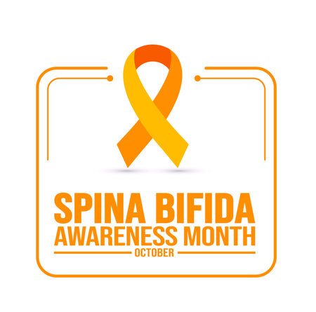 October is Spina Bifida Awareness Month background template use to background, banner, placard, card, and poster design. holiday concept with text inscription and standard color.のイラスト素材