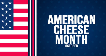 October is American Cheese Month background template use to background, banner, placard, card, and poster design. holiday concept with text inscription and standard color. vectorのイラスト素材