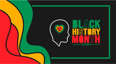 Black History Month background template Celebrated in October and February United States, Canada, Great Britain, Africa, United Kingdom, Ireland. use to book cover, banner, placardのイラスト素材