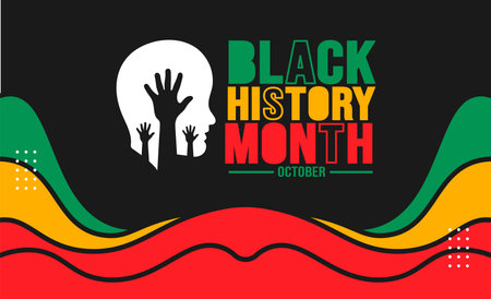 Black History Month background template Celebrated in October and February United States, Canada, Great Britain, Africa, United Kingdom, Ireland. use to book cover, banner, placardのイラスト素材