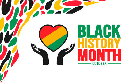 Black History Month background template Celebrated in October and February United States, Canada, Great Britain, Africa, United Kingdom, Ireland. use to book cover, banner, placardのイラスト素材