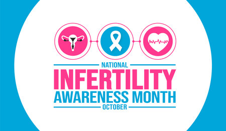 October is National Infertility Awareness Month background template. Holiday concept. background, banner, placard, card, and poster design template with text inscriptionのイラスト素材