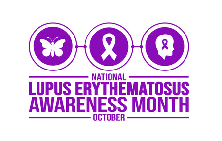 October is National Lupus Erythematosus Awareness Month background template. Holiday concept. background, banner, placard, card, and poster design template with text inscriptionのイラスト素材