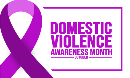 October is Domestic Violence Awareness Month background template. Holiday concept. background, banner, placard, card, and poster design template with text inscription and standardのイラスト素材