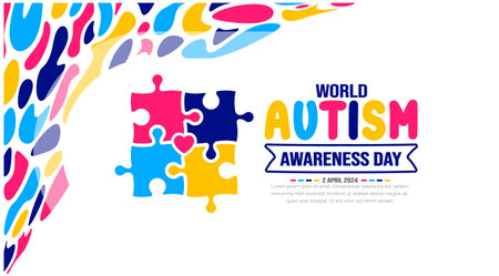 World autism awareness day background template celebrated in 2 April. use to background, banner, card, greeting card, poster, book cover, placard, photo frame, social media postのイラスト素材