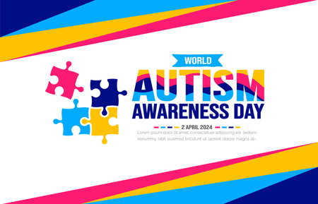 World autism awareness day background template use to banner, card, greeting card, poster, book cover, placard, photo frame, social media post banner template.のイラスト素材