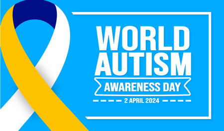 World autism awareness day background template use to banner, card, greeting card, poster, book cover, placard, photo frame, social media post banner template.のイラスト素材