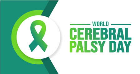 October is World Cerebral Palsy Day background template. Holiday concept. background, banner, placard, card, and poster design template with text inscription and standard color.のイラスト素材
