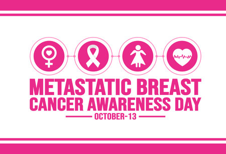 October is Metastatic Breast Cancer Awareness Day background template. Holiday concept. background, banner, placard, card, and poster design template with text inscription.のイラスト素材