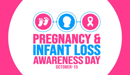 October is Pregnancy and Infant Loss Awareness Day background template. Holiday concept. background, banner, placard, card, and poster design template with text inscription.のイラスト素材
