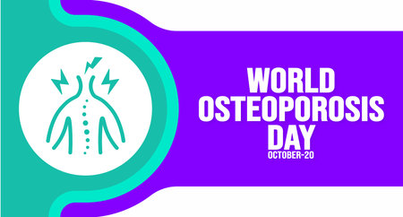 October is World Osteoporosis Day background template. Holiday concept. background, banner, placard, card, and poster design template with text inscription and standard color.のイラスト素材