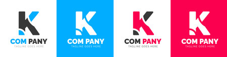 corporate modern business creative Minimal company Letter K logo icon vector design template set.のイラスト素材