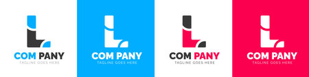 corporate modern business creative Minimal company Letter L logo icon vector design template set.のイラスト素材