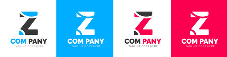 corporate modern business creative Minimal company Letter Z logo icon vector design template set.のイラスト素材