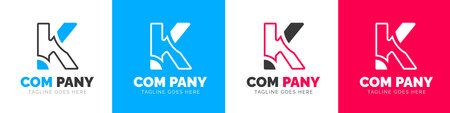 corporate modern business creative Minimal company Letter K logo icon vector design template set.のイラスト素材