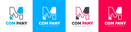 corporate modern business creative Minimal company Letter M logo icon vector design template set.のイラスト素材