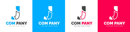 corporate modern business creative Minimal company Letter J logo icon vector design template set.のイラスト素材