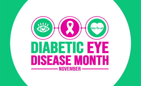 November is Diabetic Eye Disease Month background template. Holiday concept. background, banner, placard, card, and poster design template with text inscription and standard color.のイラスト素材