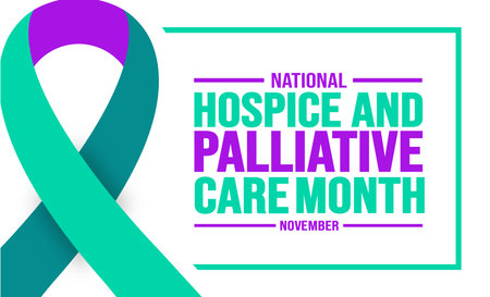 November is National Hospice and Palliative Care Month background template. Holiday concept. background, banner, placard, card, and poster design template with text.のイラスト素材