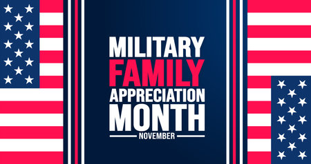 November is Month of the Military Family or Military family appreciation month background template. background, banner, placard, card, and poster design template.のイラスト素材