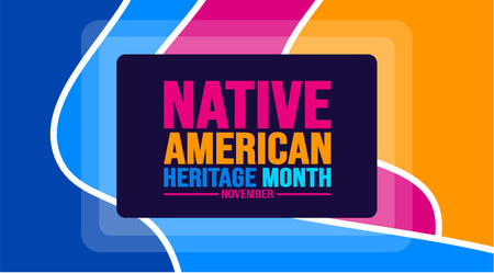 November is Native american heritage month background template. American Indian culture Celebrate annual in United States. use to banner, placard, card, poster design template.のイラスト素材