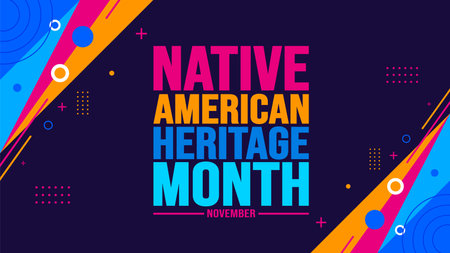 November is Native american heritage month background template. American Indian culture Celebrate annual in United States. use to banner, placard, card, poster design template.のイラスト素材
