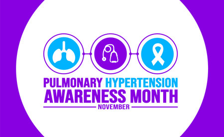 November is Pulmonary Hypertension Awareness Month background template. Holiday concept. background, banner, placard, card, and poster design template with text inscription.のイラスト素材