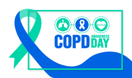 November is COPD Awareness Day background template. Holiday concept. background, banner, placard, card, and poster design template with text inscription and standard color. vectorのイラスト素材