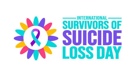 November is International Survivors of Suicide Loss Day background template. Holiday concept. background, banner, placard, card, and poster design template with text inscription.のイラスト素材