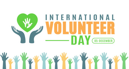 November is International Volunteer day background template. Holiday concept. background, banner, placard, card, and poster design template with text inscription.のイラスト素材