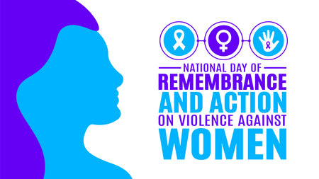 November is The National Day of Remembrance and Action on Violence Against Women background template. Holiday concept. background, banner, placard, card, and poster design templateのイラスト素材