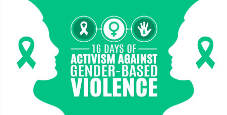 November is 16 Days of Activism Against Gender-Based Violence background template. Holiday concept. background, banner, placard, card, and poster design templateのイラスト素材