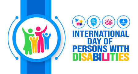 November is International Day of Persons with Disabilities background template. Holiday concept. background, banner, placard, card, and poster design template with text inscriptionのイラスト素材
