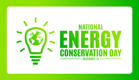 November is National Energy conservation day background template. Holiday concept. background, banner, placard, card, and poster design template with text inscription.のイラスト素材