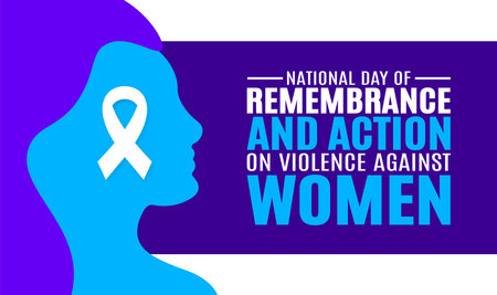 November is The National Day of Remembrance and Action on Violence Against Women background template. Holiday concept. background, banner, placard, card, and poster design templateのイラスト素材