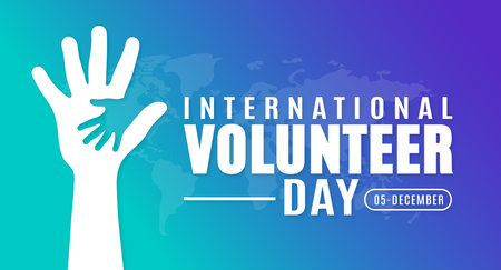 November is International Volunteer day background template. Holiday concept. background, banner, placard, card, and poster design template with text inscription.のイラスト素材
