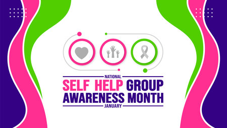 January is Self Help group awareness month background template. Holiday concept. background, banner,...