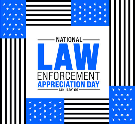 Law enforcement appreciation day background design template use to background, banner, placard, card, book cover,  and poster design template with text inscriptionのイラスト素材