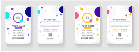 Corporate Modern abstract colorful  company personal security badge Office employee identity card or office id card design template set.のイラスト素材