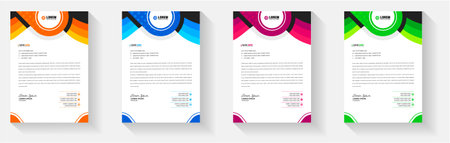 modern business Abstract style corporate letterhead design template set For Your Project.のイラスト素材