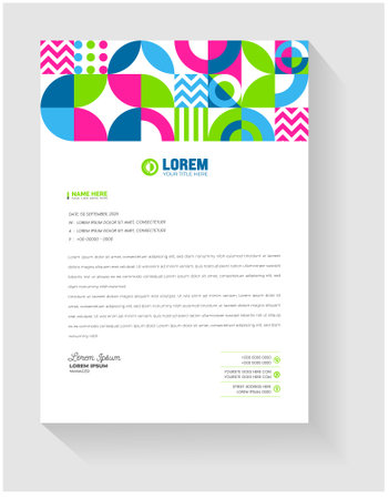 corporate business Abstract style geometric shape pattern letterhead design template.のイラスト素材