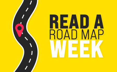 April is Read a Road Map Week background template. Holiday concept. use to background, banner, placard, card, and poster design template with text inscription and standard color.のイラスト素材