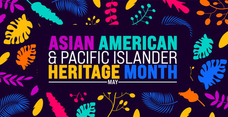 May is Asian American and Pacific Islander Heritage Month background template. celebrates the culture, traditions and history in the United States. use to banner, cover, placard,のイラスト素材