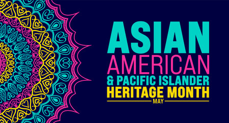 May is Asian American and Pacific Islander Heritage Month background template. celebrates the culture, traditions and history in the United States. use to banner, cover, placard,のイラスト素材