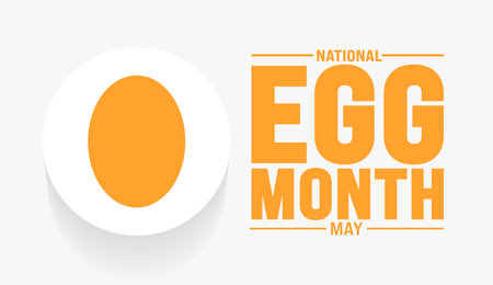 May is National Egg Month background template. Holiday concept. use to background, banner, placard, card, and poster design template with text inscription and standard color.のイラスト素材